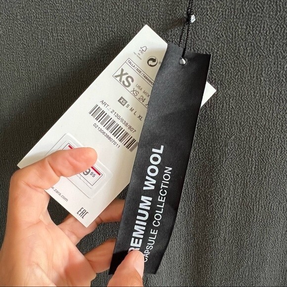 NWT Zara Limited Edition Wool Blend Midi Dress, Anthracite Grey - Picture 9 of 15